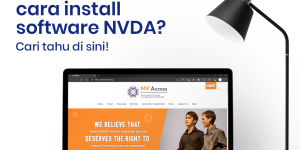 layar komputer yang menampilkan website resmi NVDA